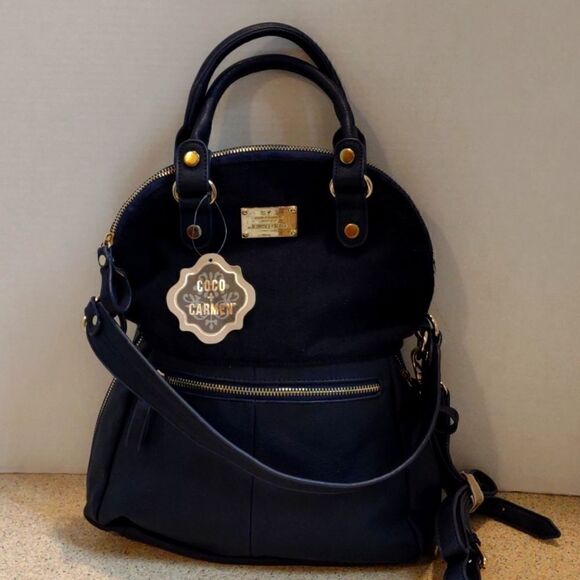 Coco and Carmen Navy Vegan Purse NWT - Picture 1 of 12